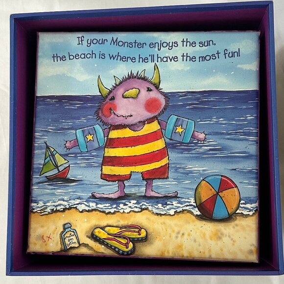 Little Monsters Nesting Boxes Decorative Set Rustic Whimsical Art Set of 5 - Picture 5 of 16